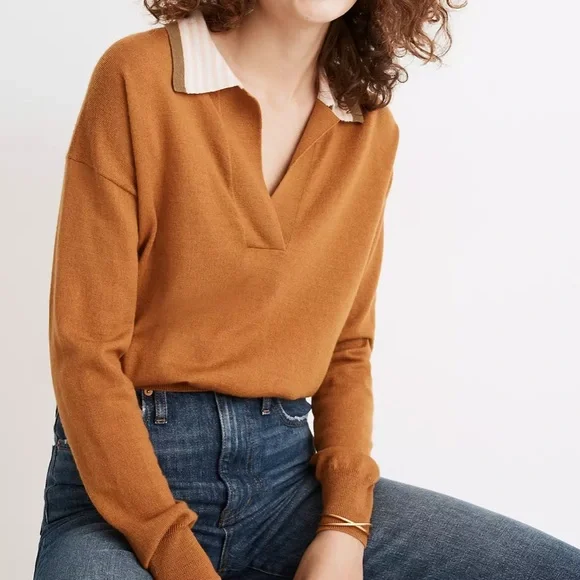 Madewell Colorblock Polo Sweater - Picture 2 of 6